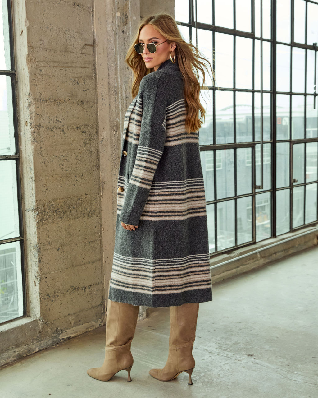 Nuvora Contrast Striped Cardigan