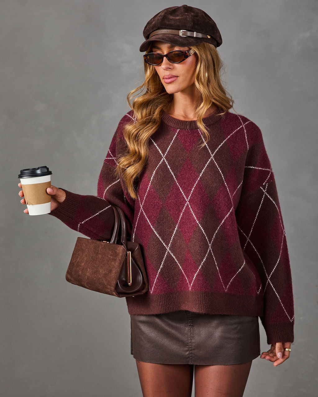 Macera Knit Argyle Sweater