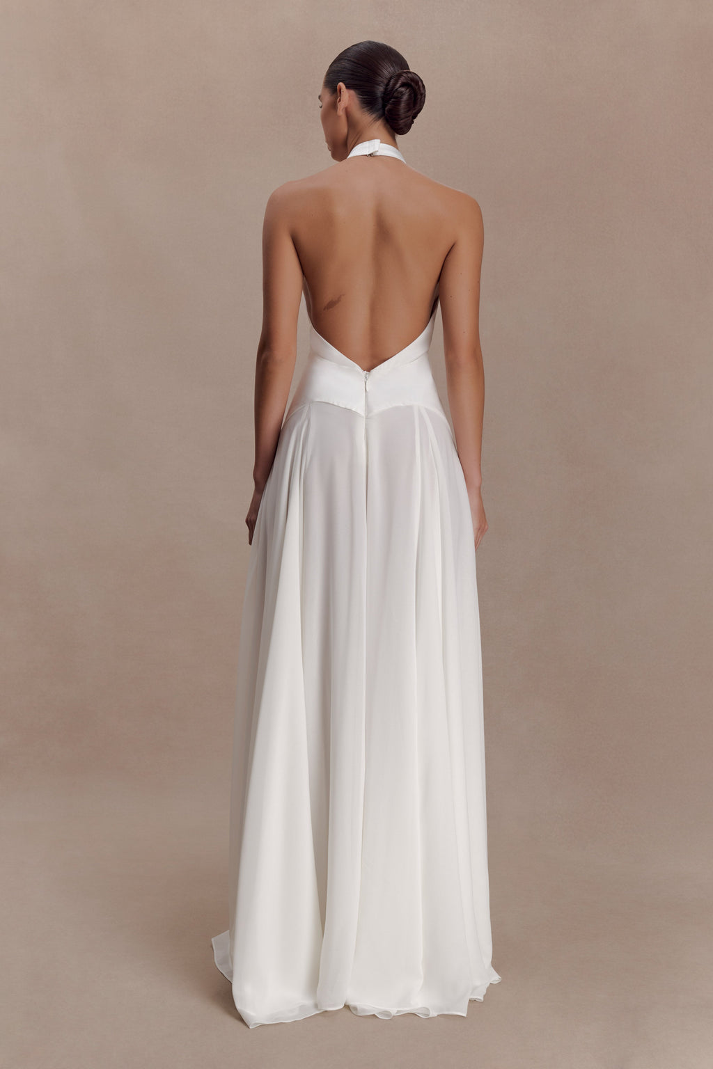 Susan Chiffon Halter Maxi Dress - Ivory