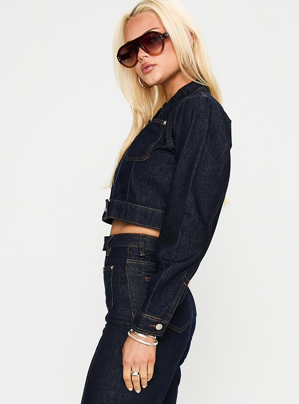 Stallion Cropped Jacket Indigo