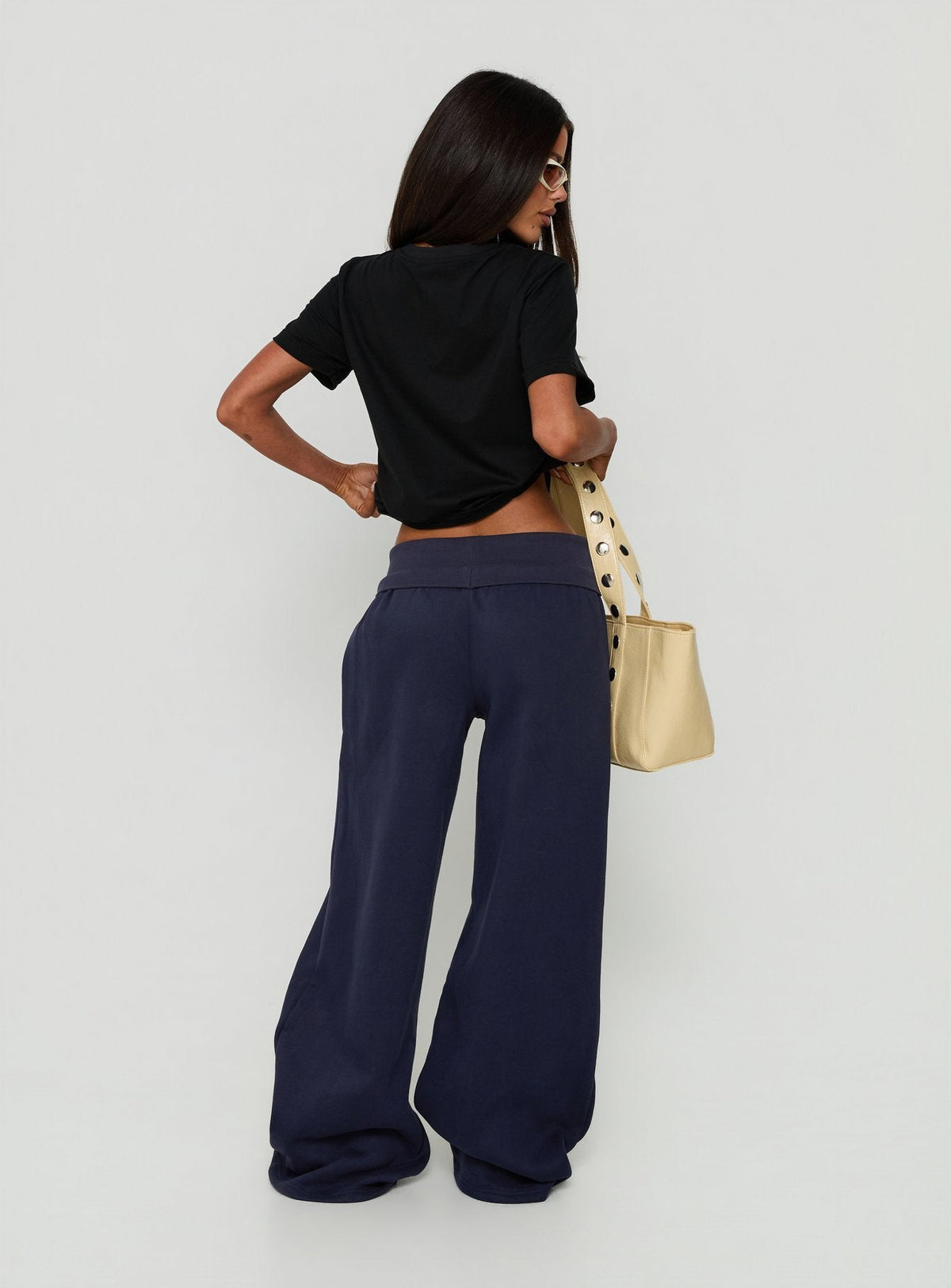 Lockie Foldover Baggy Sweatpants Navy