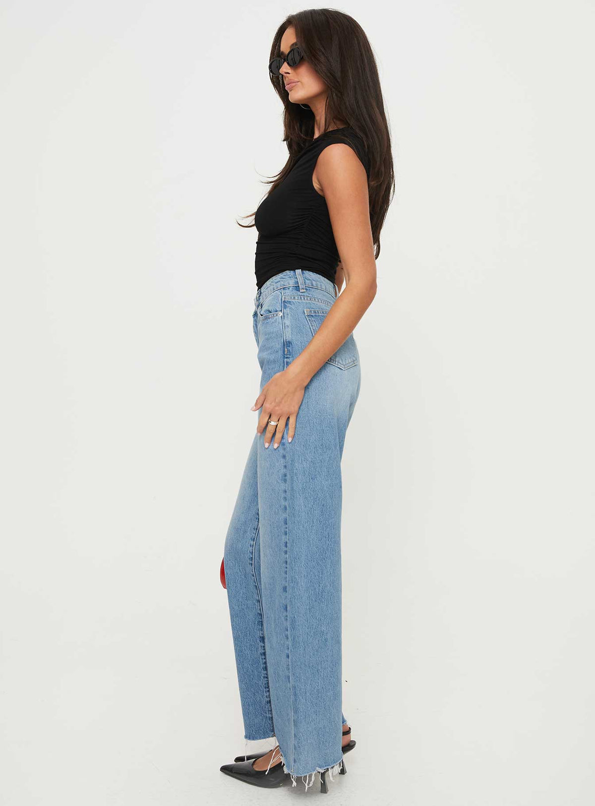 Henesey High Rise Straight Leg Jeans Mid Wash Tall