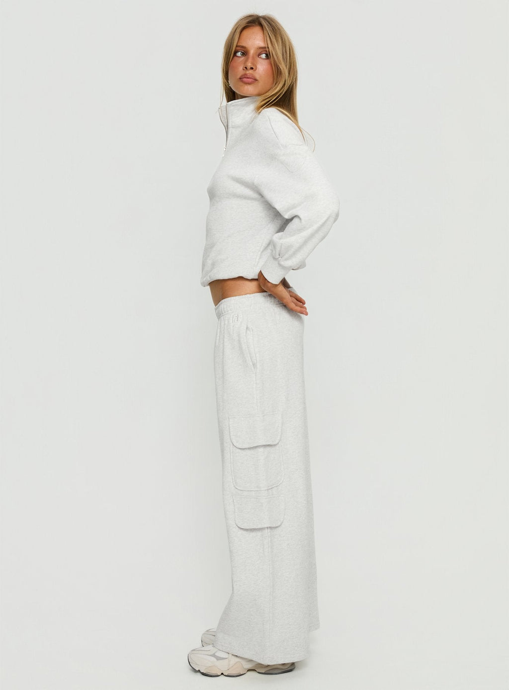 Rozanna Cargo Sweat Pants Grey Marle