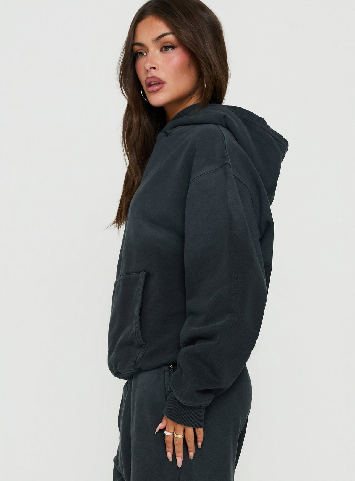 American Thrift Pullover Oversized Hoodie Black