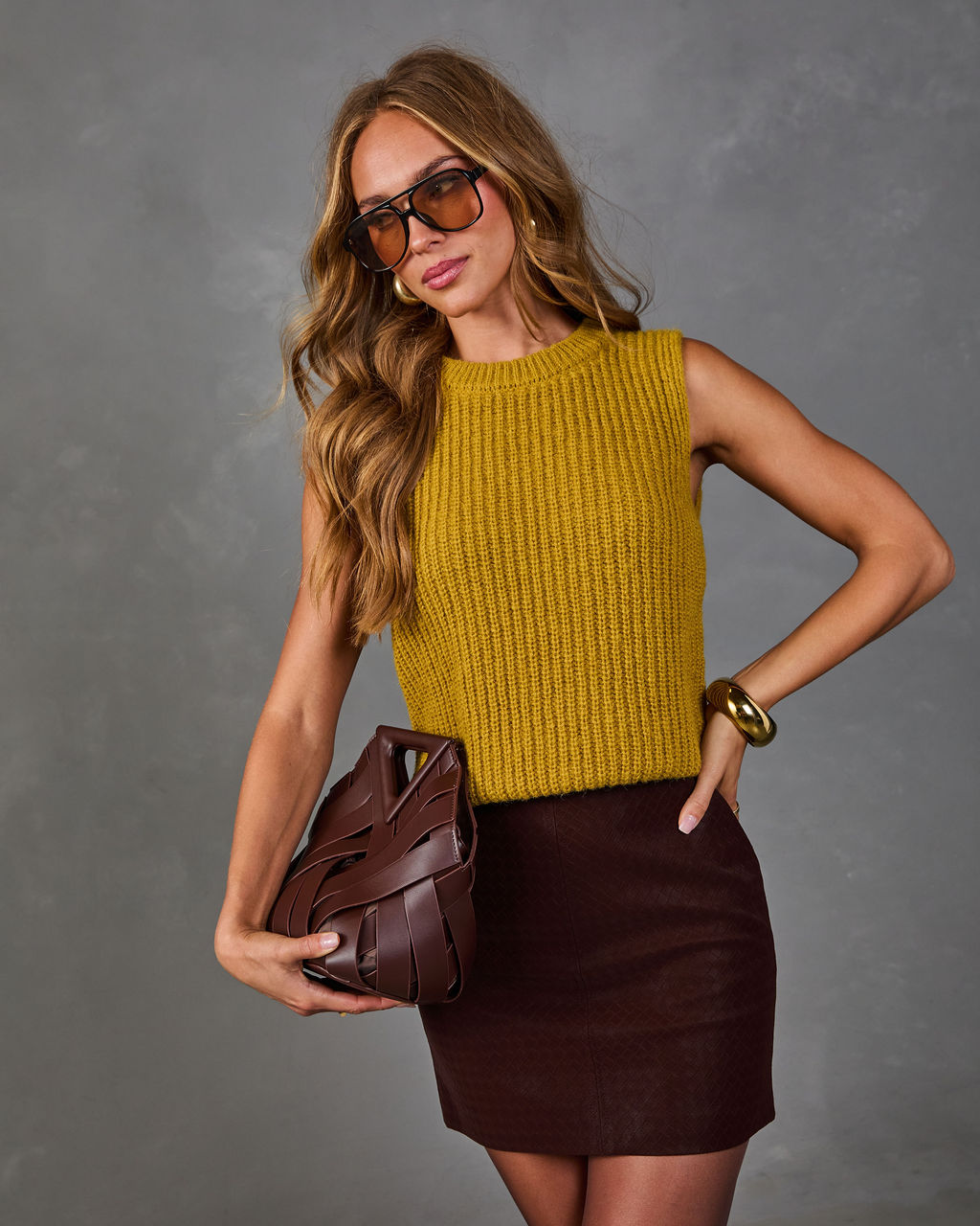 Fading Sun Knit Sleeveless Sweater