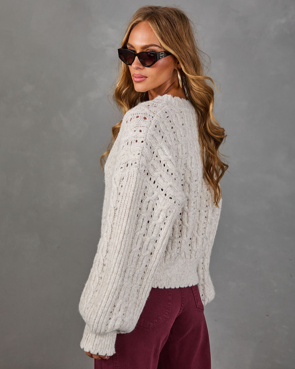 Feels Close Cable Knit Cardigan