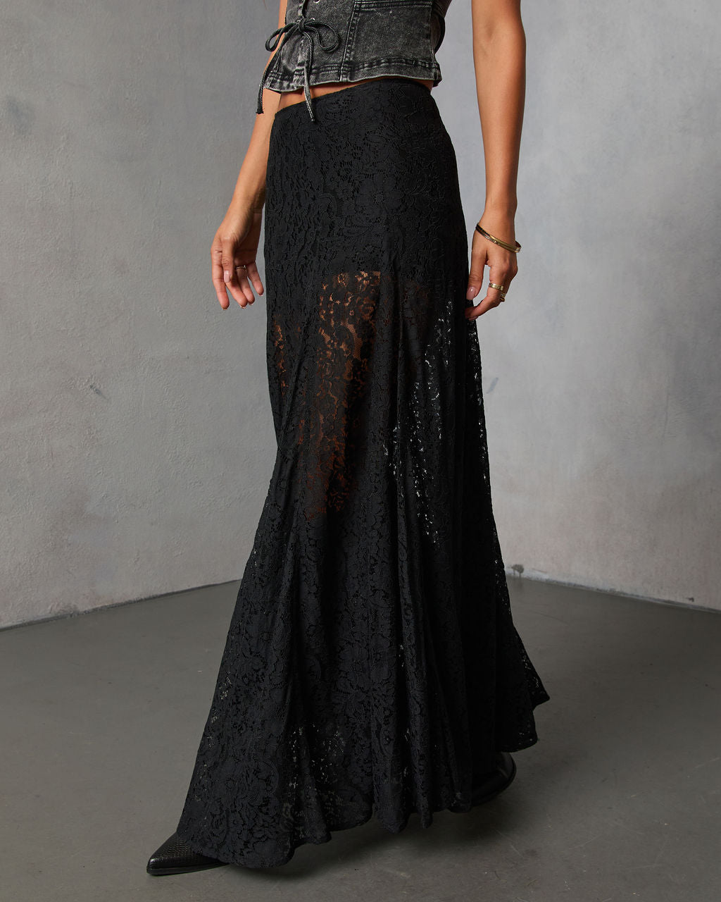 Moss Moon Lace Maxi Skirt