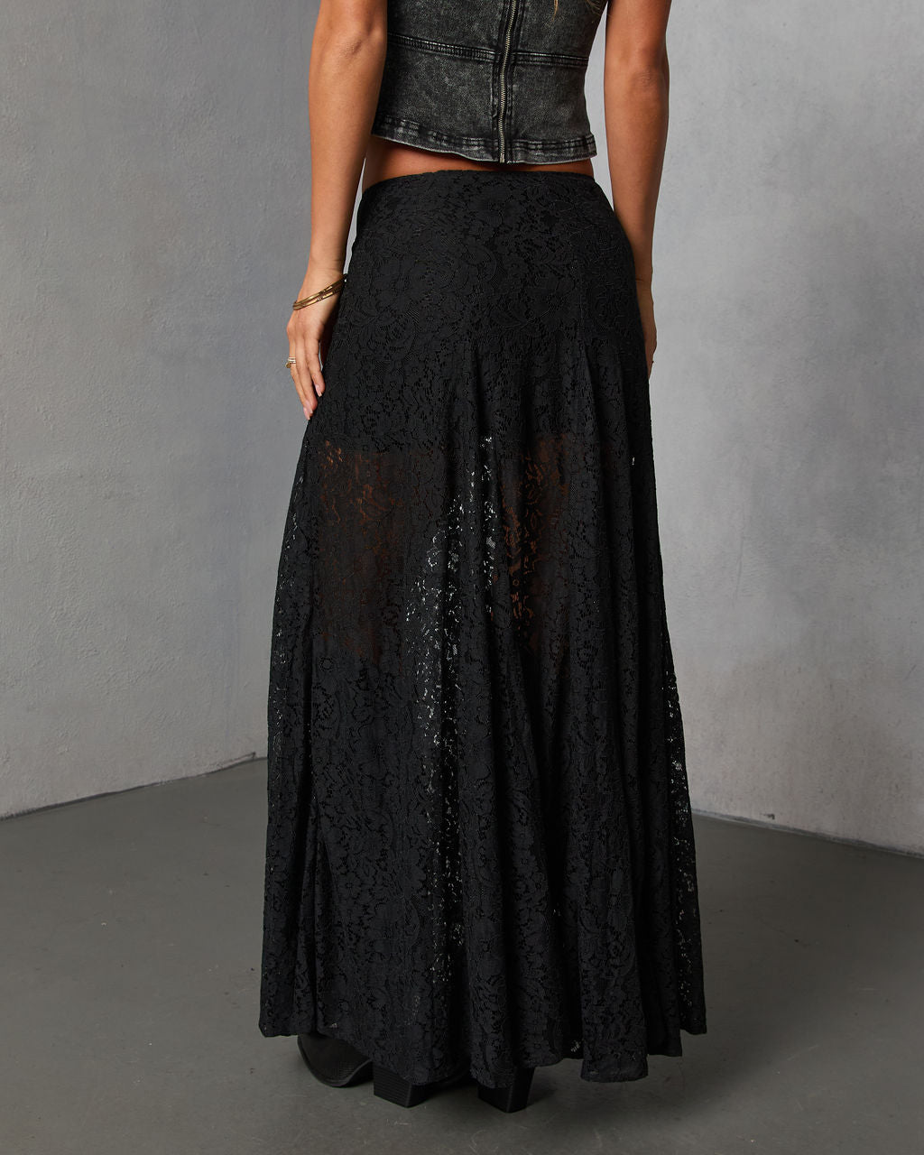 Moss Moon Lace Maxi Skirt