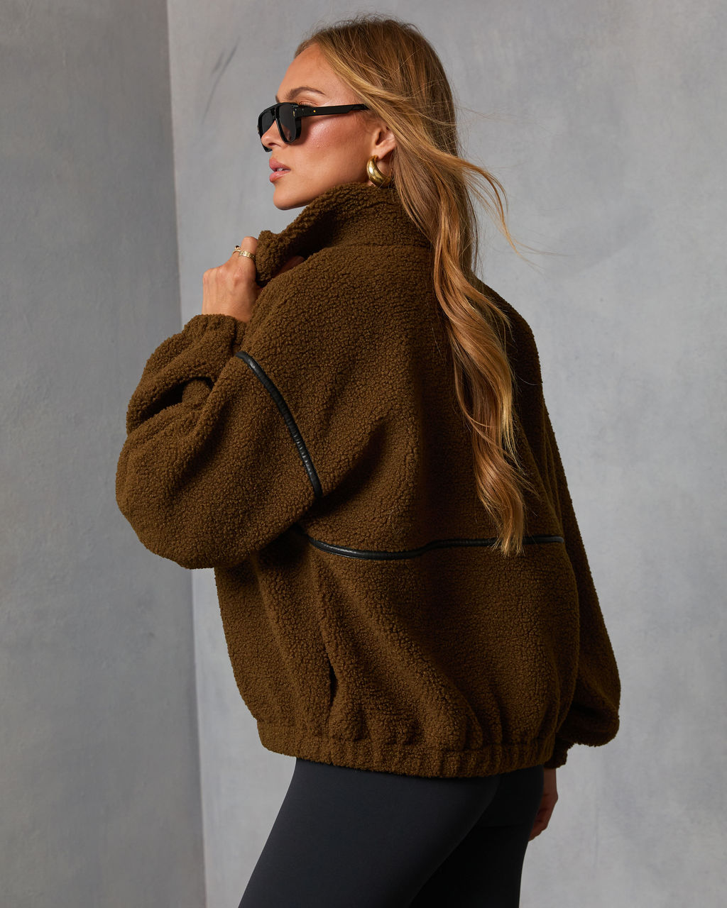 Chill Whispers Contrast Trim Shearling Jacket