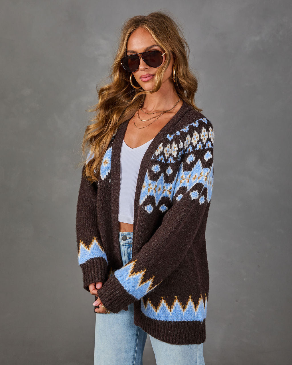 Rosalah Knit Fair Isle Cardigan