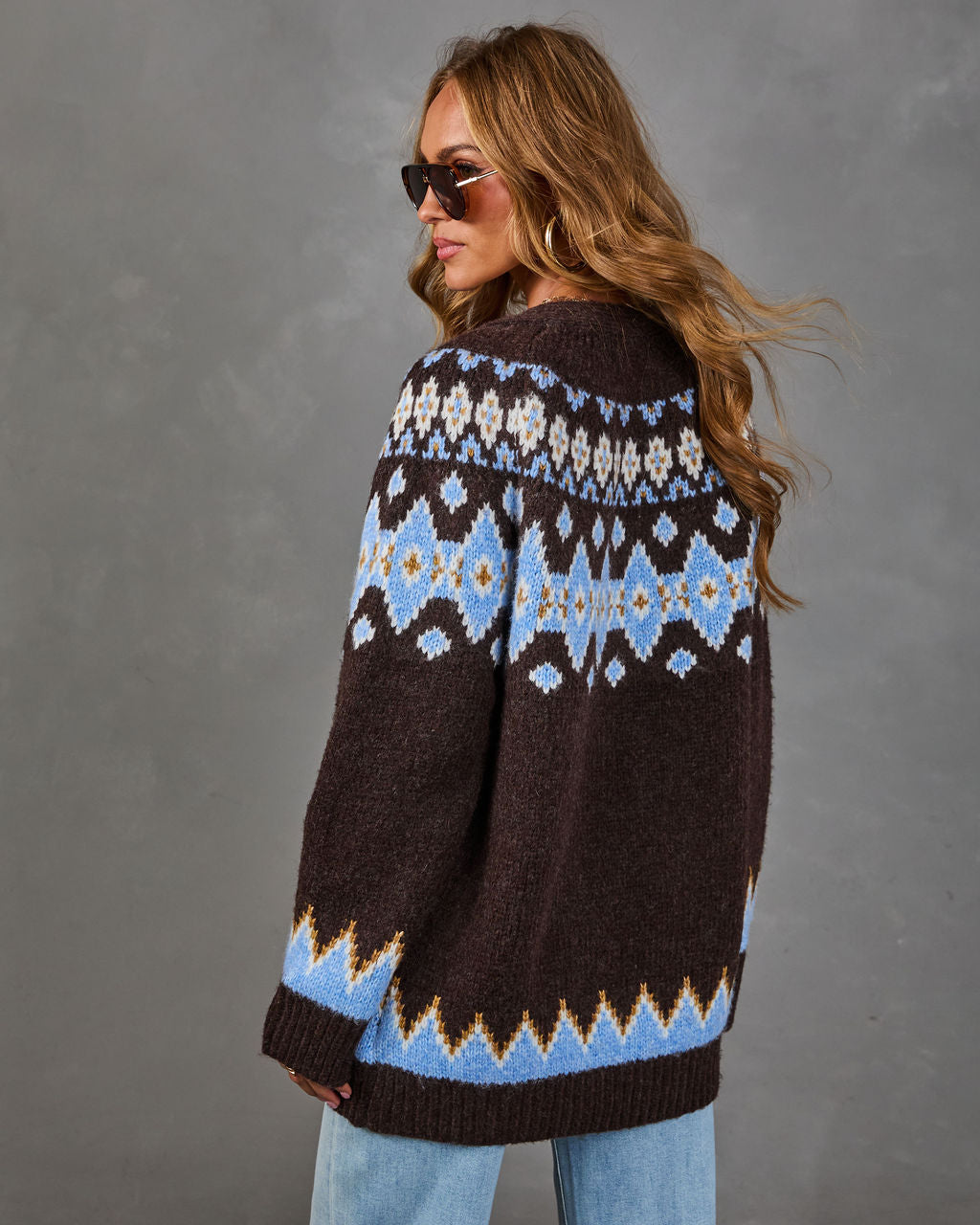 Rosalah Knit Fair Isle Cardigan