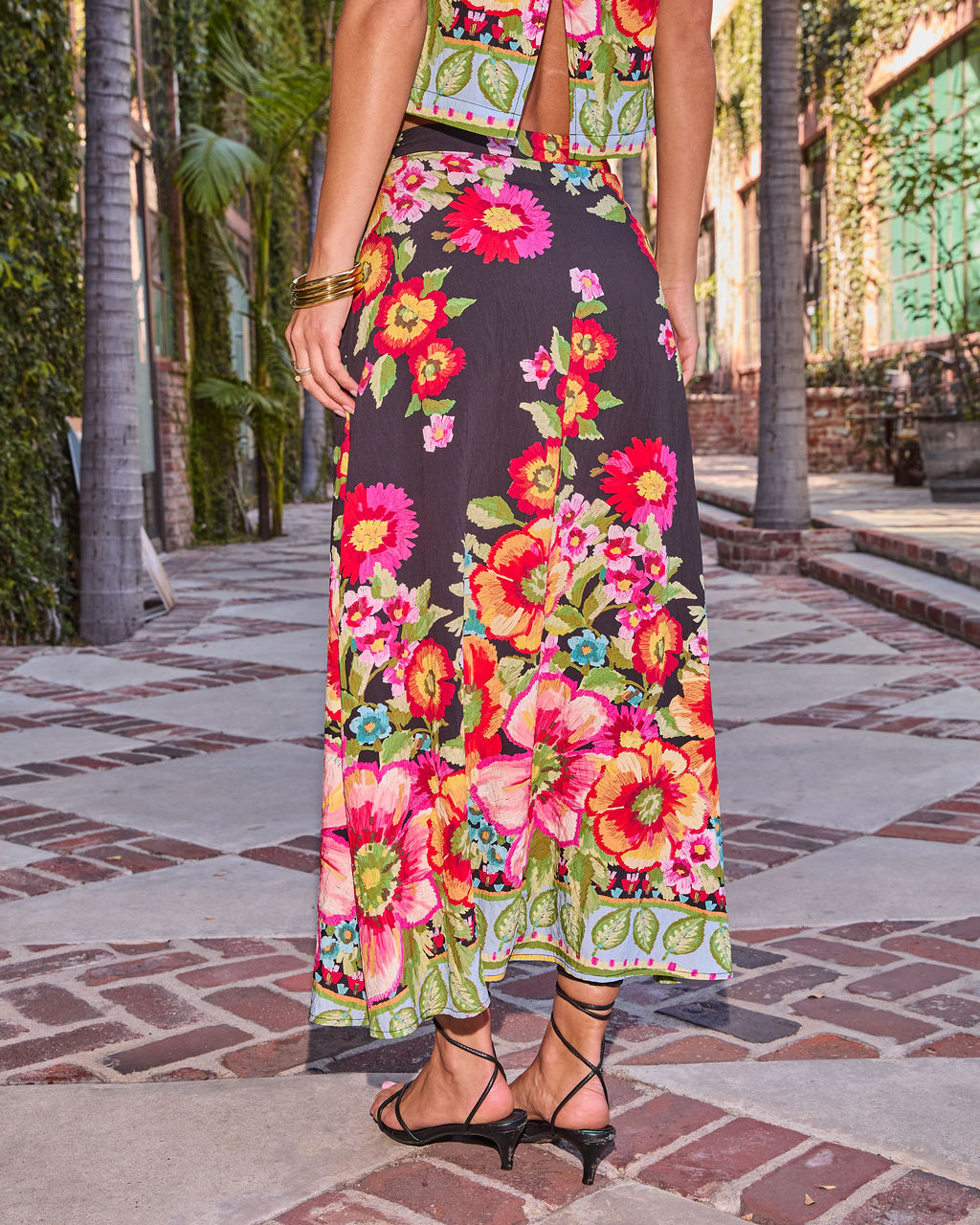 Petal Coast Floral Print Maxi Skirt