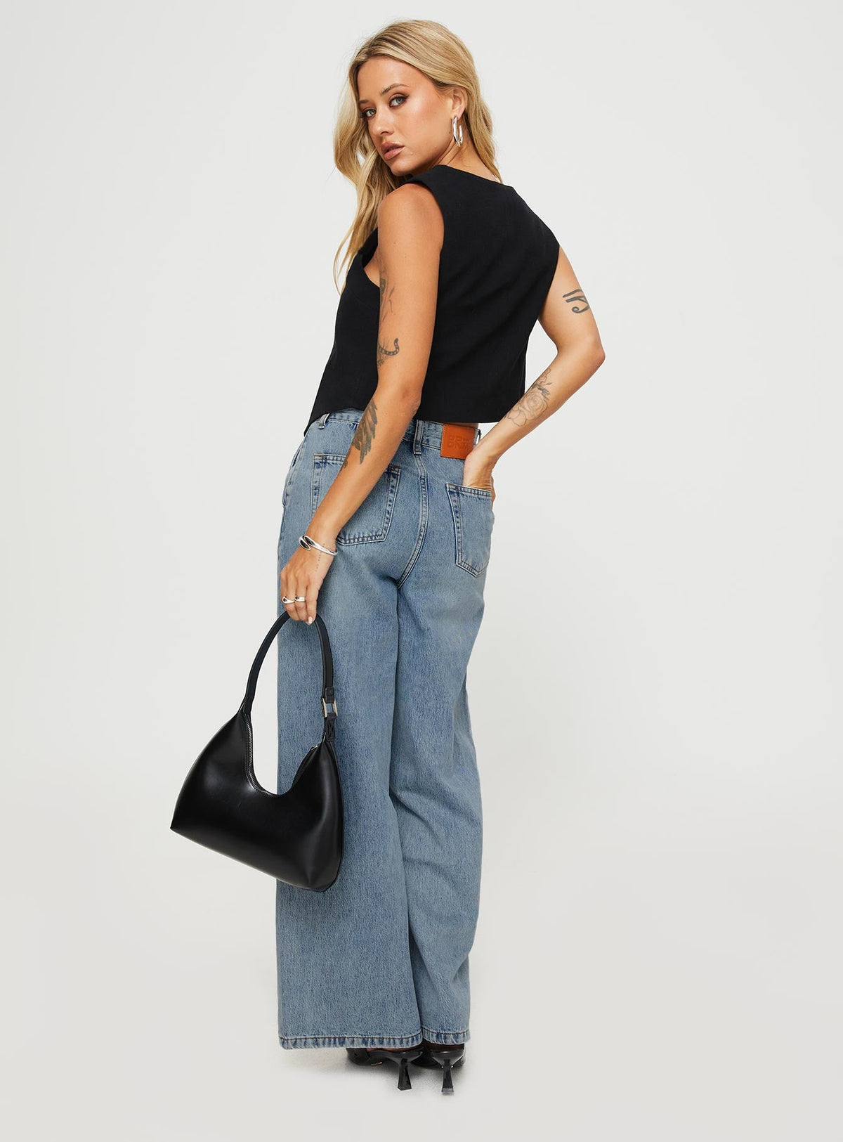 Jewelz High Rise Wide Leg Jeans Light Wash