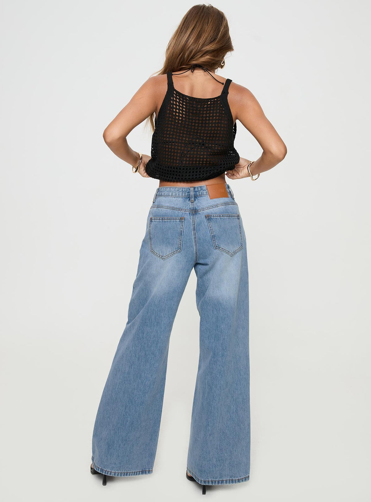 Colemane Mid Rise Flared Jeans Angel Blue