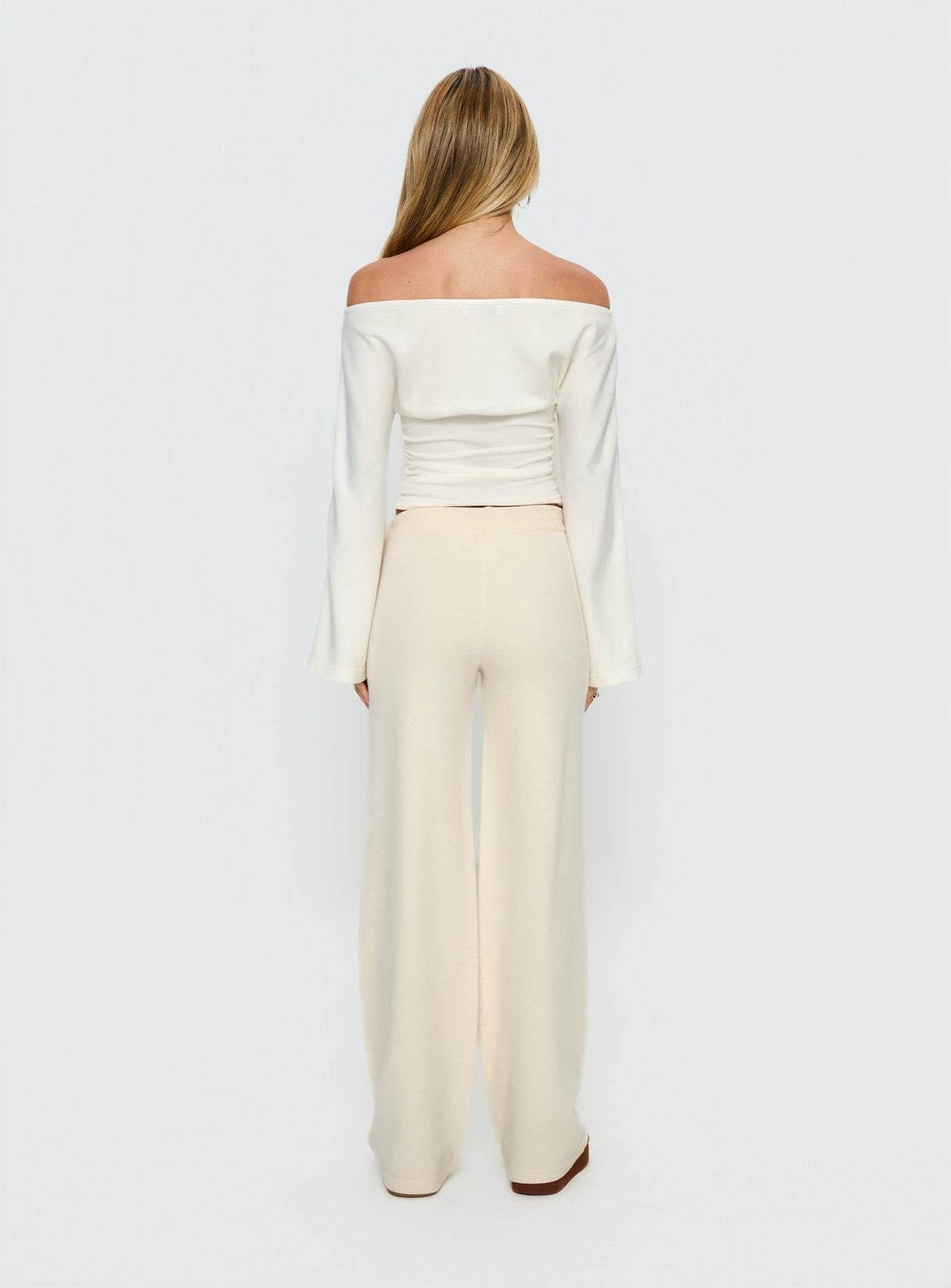 Felisha Low Waist Knit Pants White