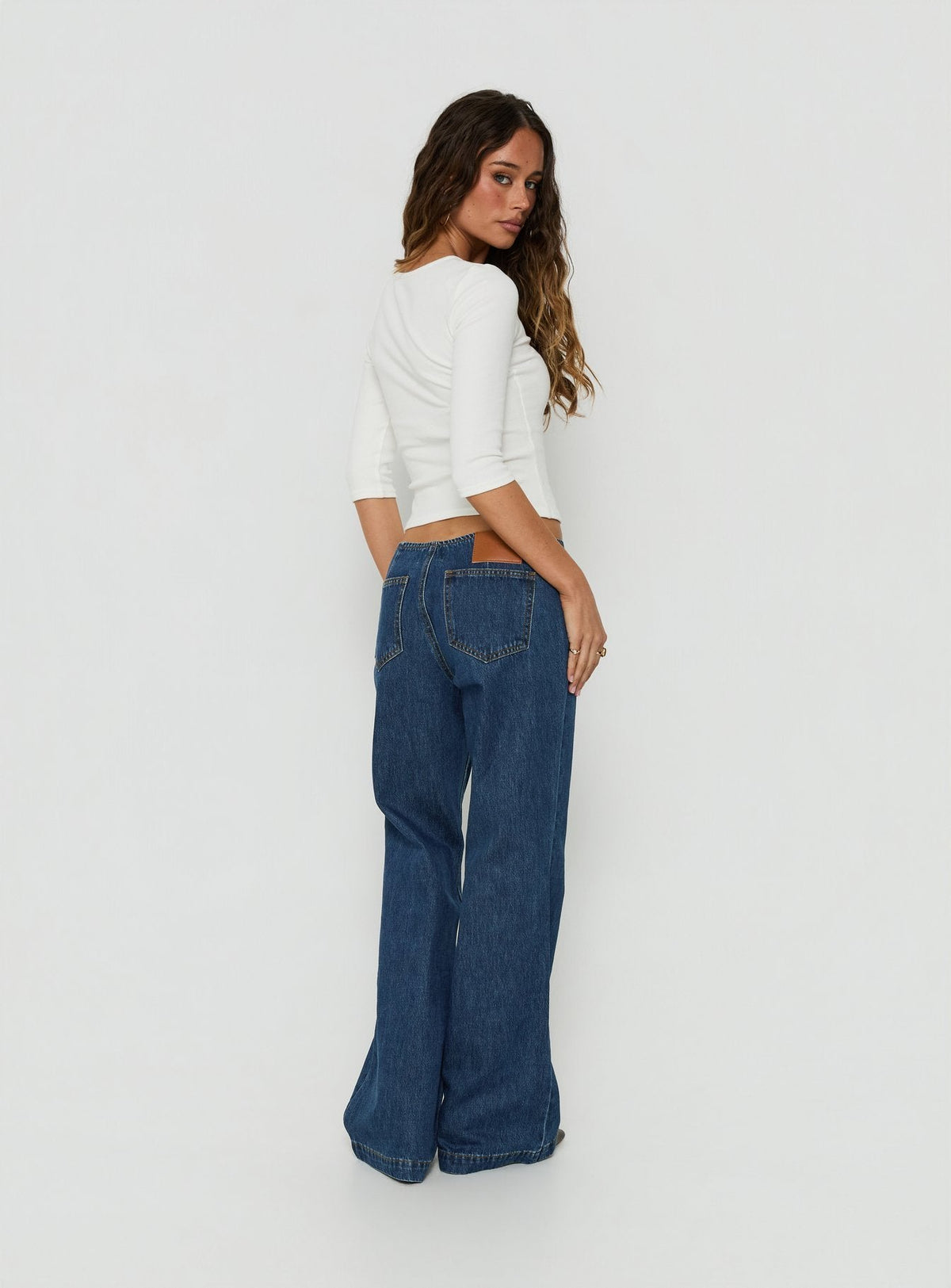 Buenos No Waist Low Rise Straight Leg Jeans Dark Indigo