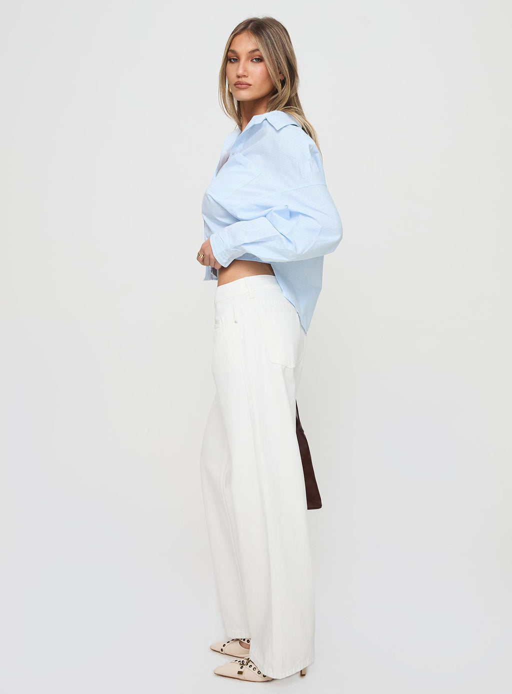 Ellanor Low Rise Straight Leg Jeans White Petite