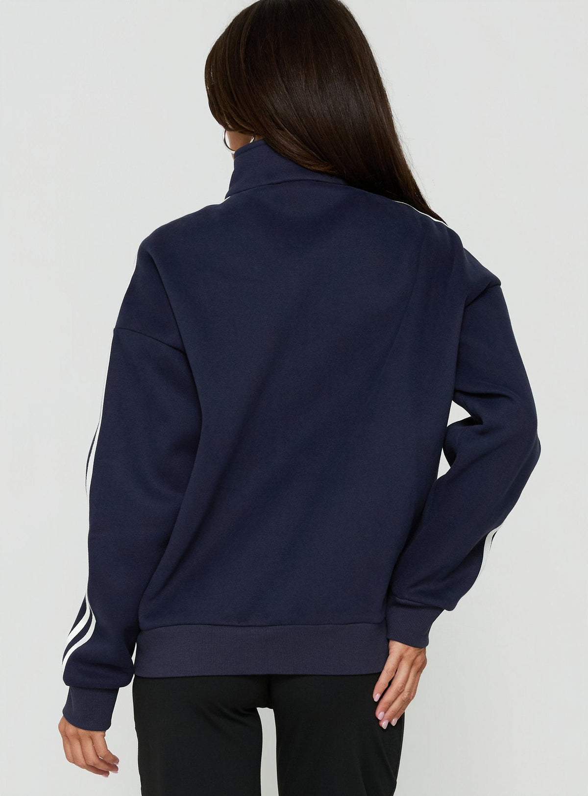 Keeran Funnel Neck Fleece Sweatshirt Navy / White