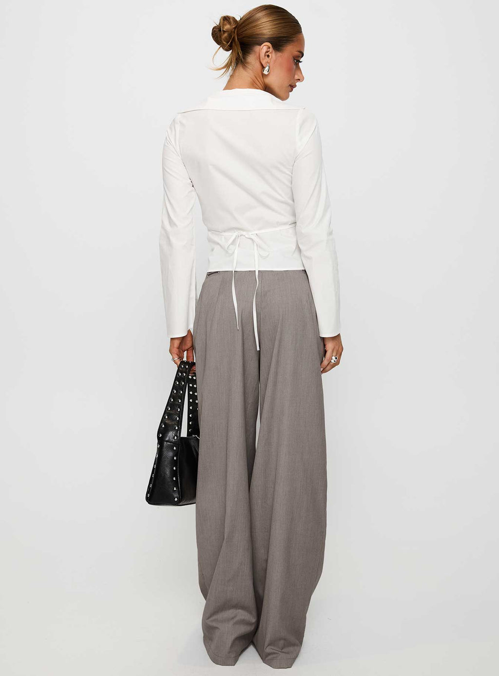 Just Have Fun Wide Leg Pant Grey Petite