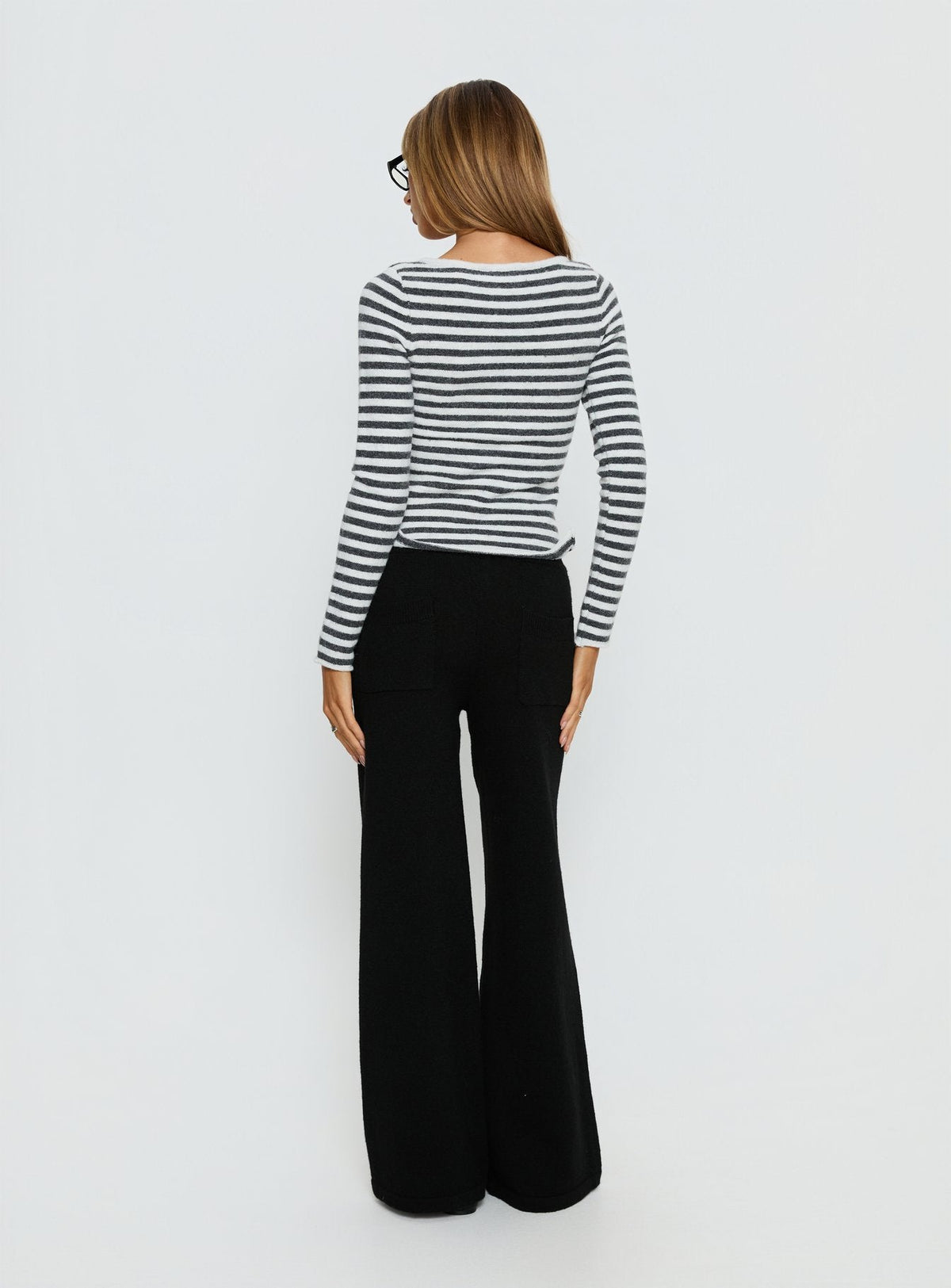 Bekki Wide Leg Knit Pant Black