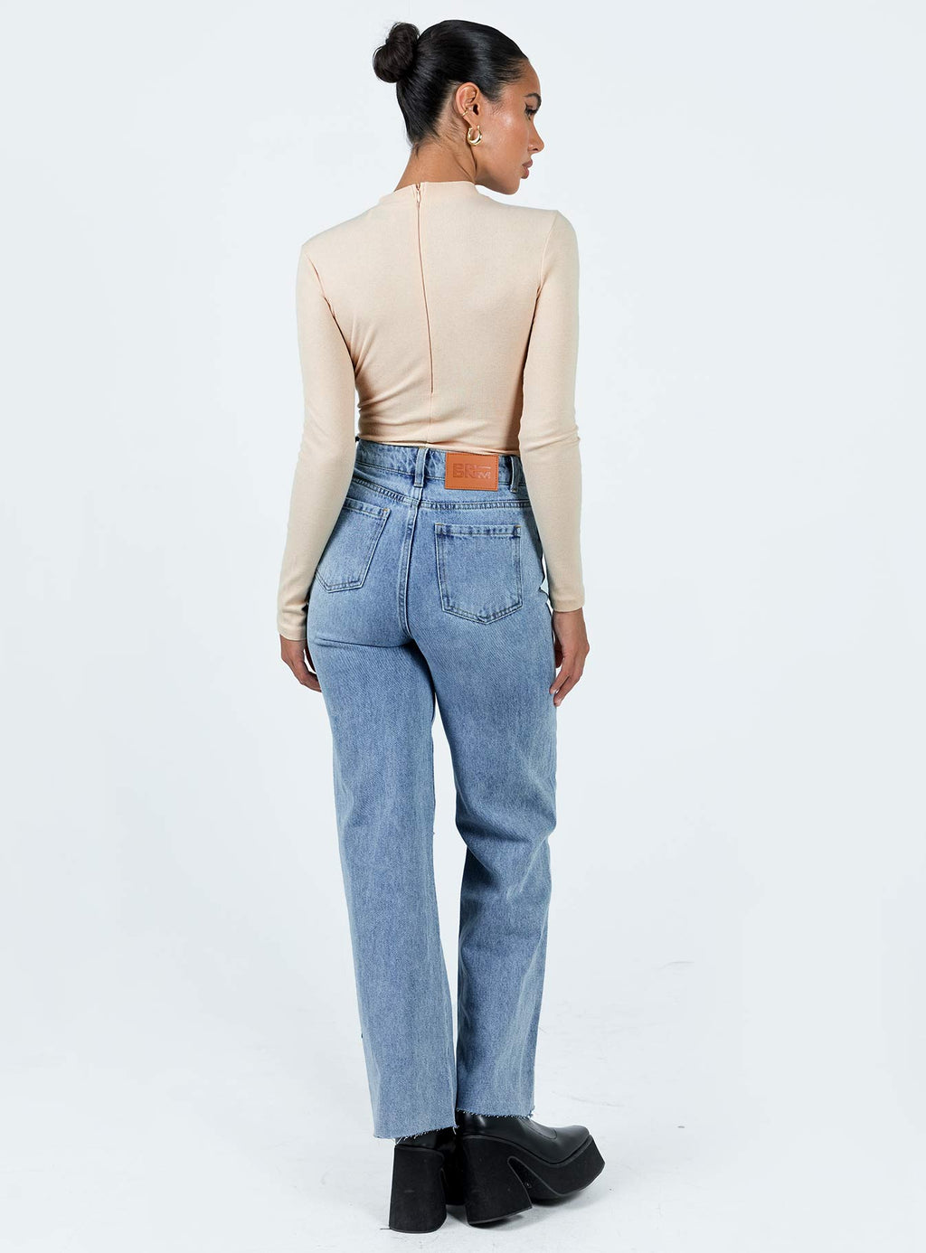 Thorne High Rise Straight Leg Jeans Denim