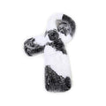 Fur Story Womens Rex Rabbit Fur Scarf Ladies Winter Warm Knitted Flowers Crochet Fashion Scarf Scarves for Women Men(FS19503A-Gray White)