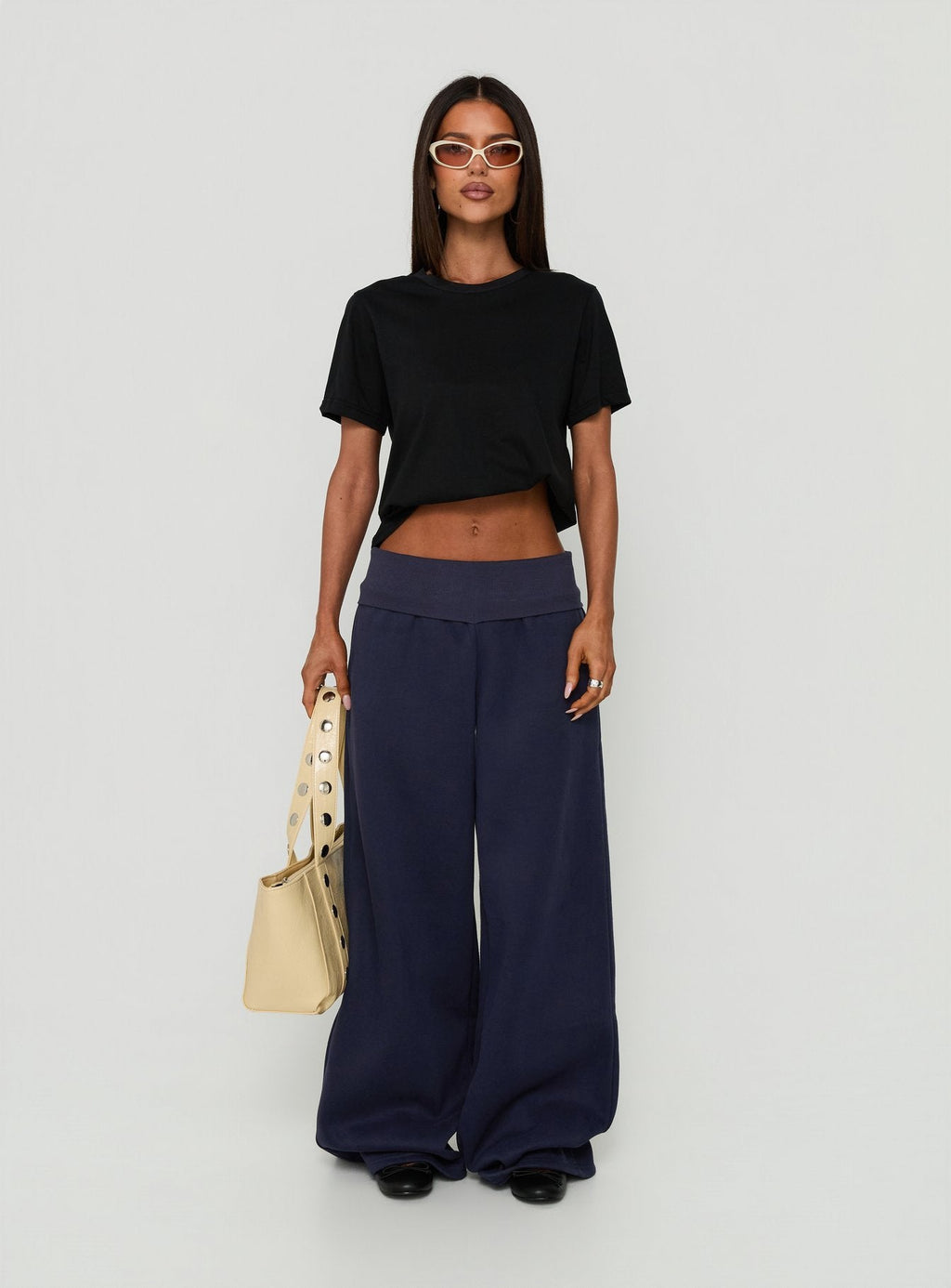 Lockie Foldover Baggy Sweatpants Navy