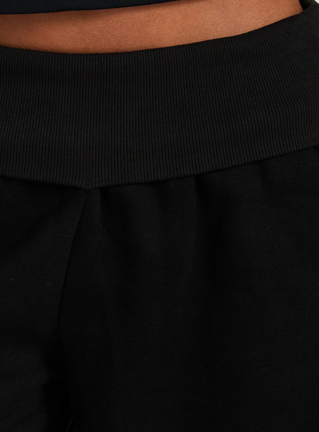 Lockie Foldover Baggy Sweatpants Black