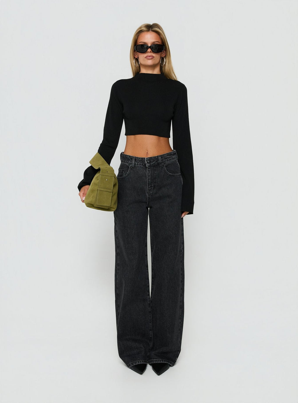 Konstanze High Rise Baggy Jeans Washed Black