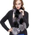Womens Rex Rabbit Fur Scarf Ladies Winter Warm Knitted Flowers Crochet Fashion Scarf Scarves for Women Men Fur Story FS19502
