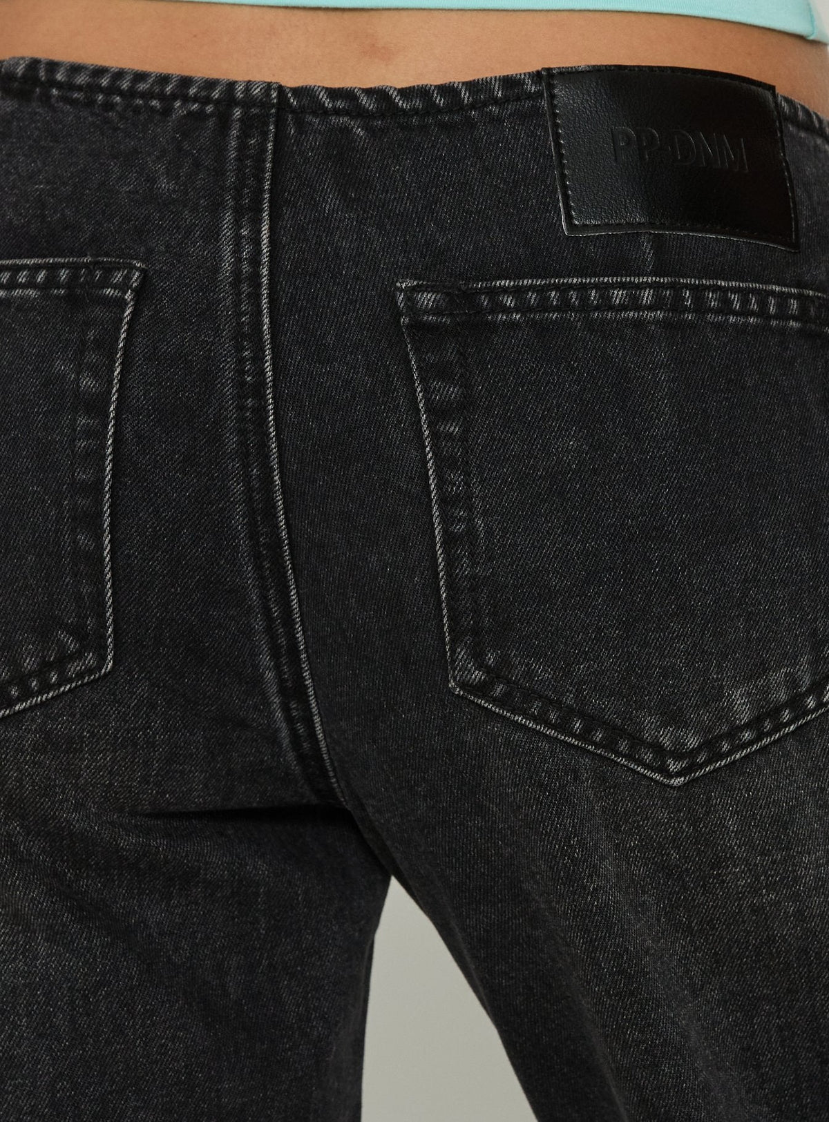Buenos No Waist Low Rise Straight Leg Jeans Washed Black