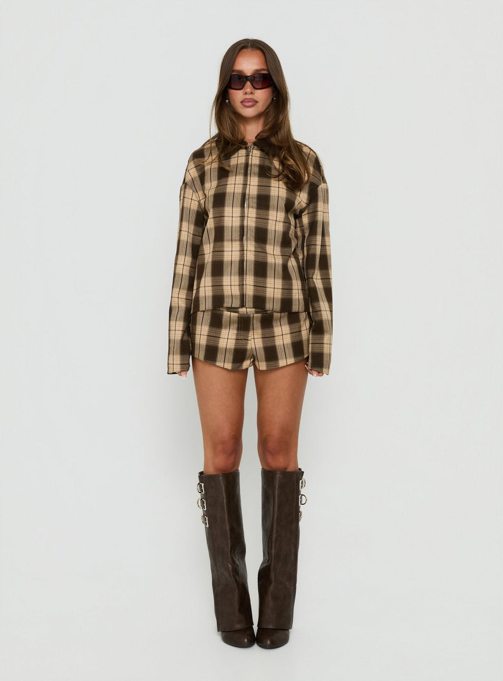 Schnieder Contrast Jacket Brown Check