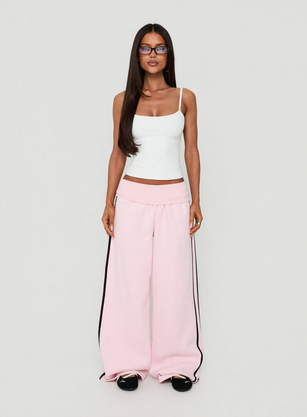 Lockie Foldover Baggy Sweatpants Pink / Black