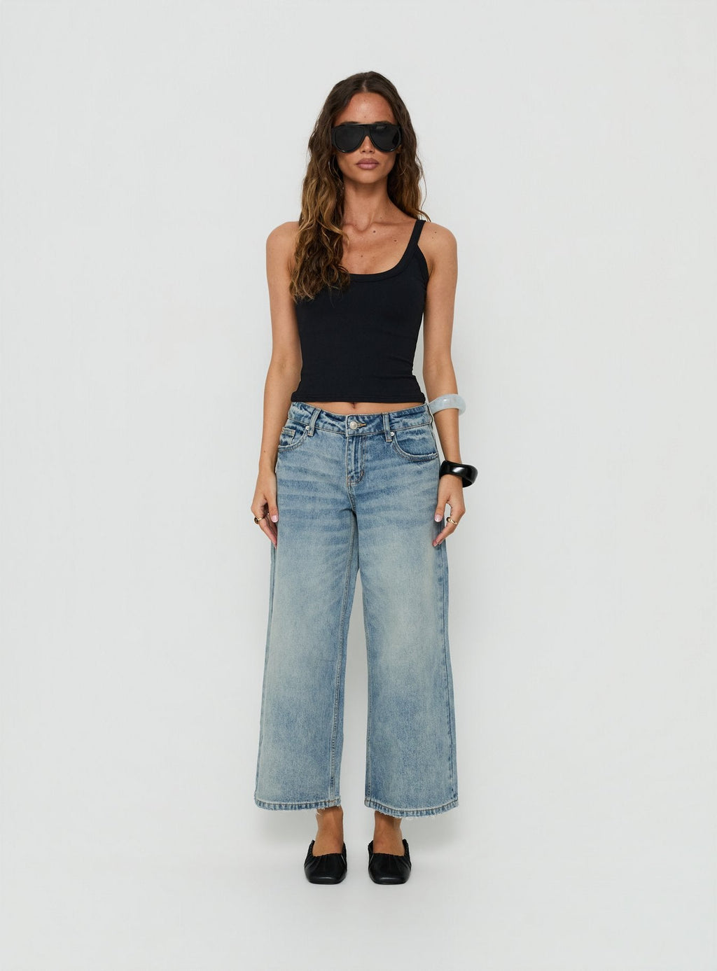 Sooki Low Rise Cropped Jeans Light Vintage Blue
