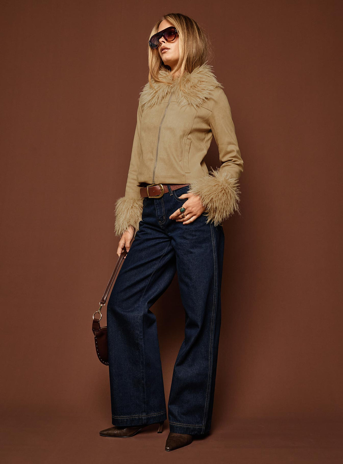 Jankins Mid Rise Baggy Jeans Dark Blue Wash