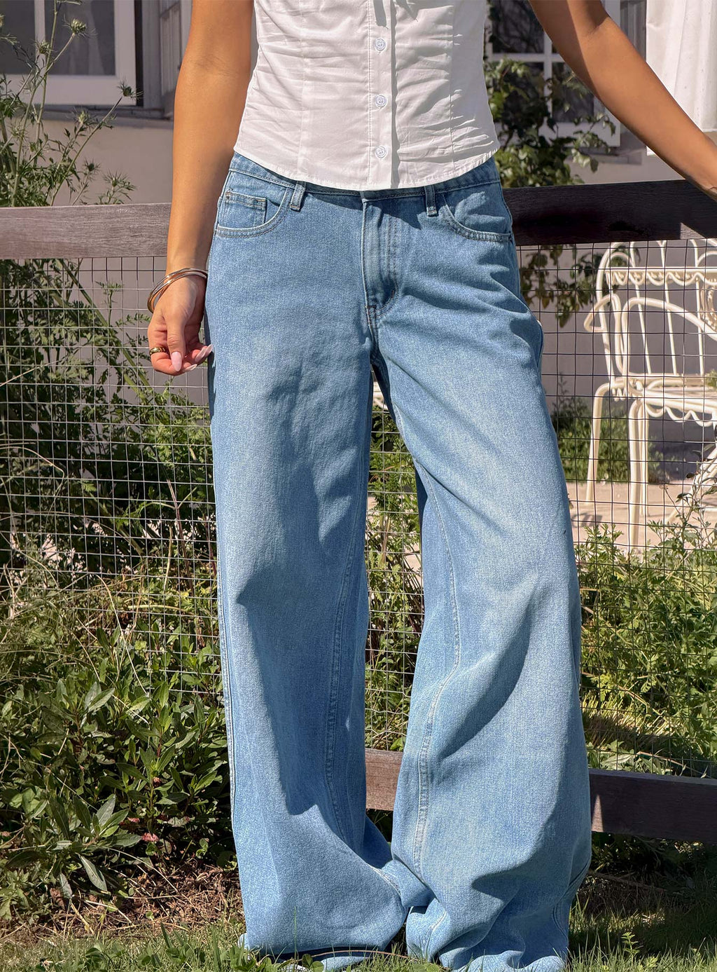 Ramos Low Rise Denim Jeans Bright Blue Wash Tall