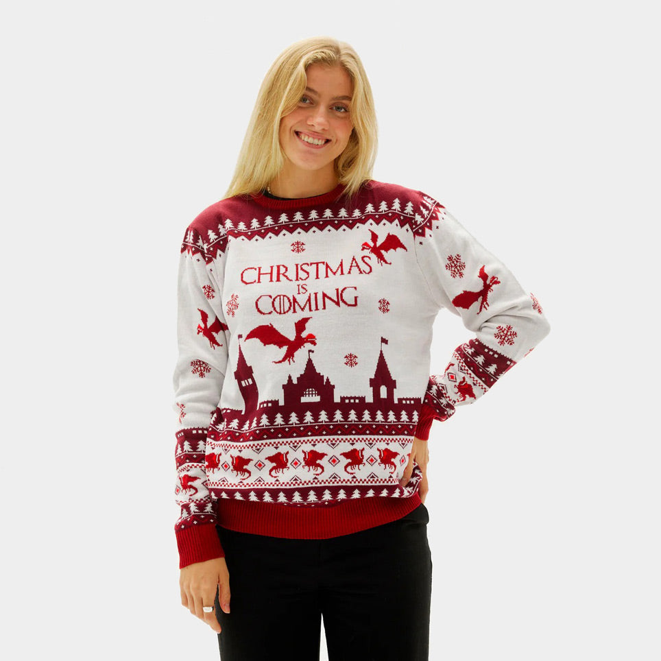 Womens Ugly Christmas Sweater Christmas is Coming