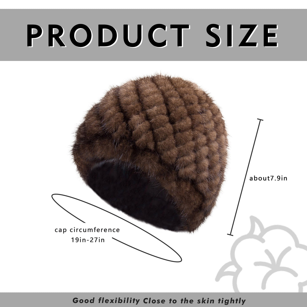 Womens Hats Winter Knitted Real Mink Fur Cap Women Fur Hat Winter Hat Headgear Ears Warmer Headdress Mink Women Hat Womens Hats & Caps Fur Story FS13603