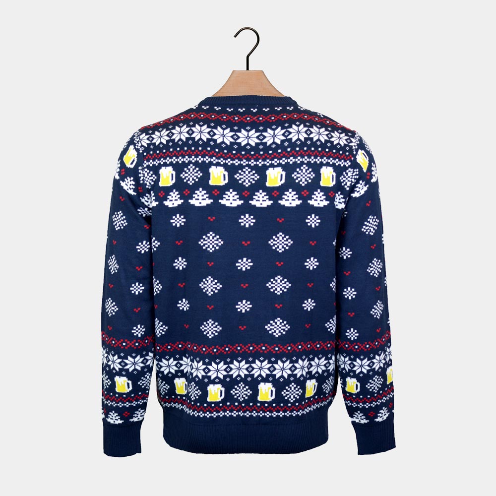 Womens Ugly Christmas Sweater with Beer Pocket 3D