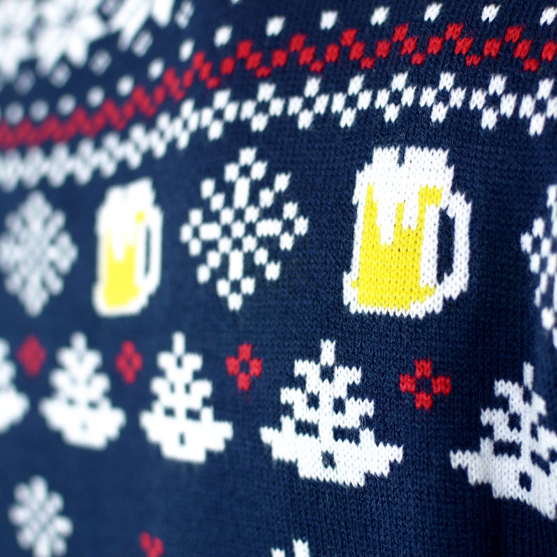 Womens Ugly Christmas Sweater with Beer Pocket 3D