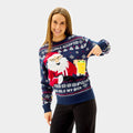 Womens Ugly Christmas Sweater with Beer Pocket 3D
