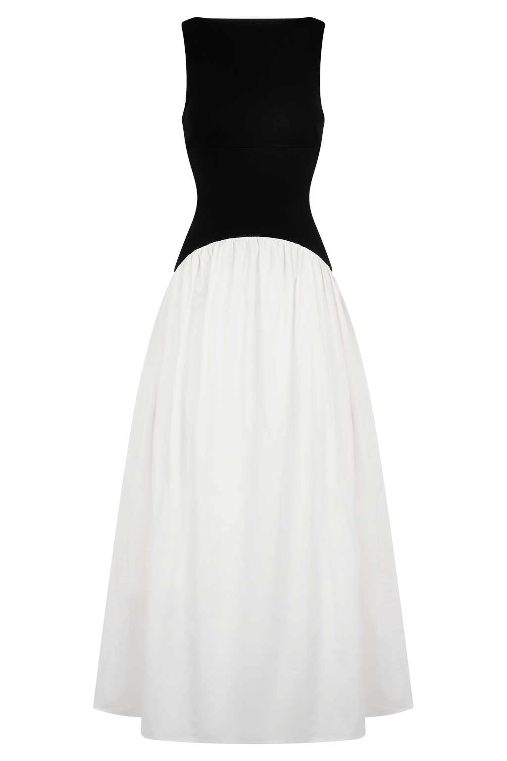 Acacia Contrast Sleeveless Maxi Dress - Black/White