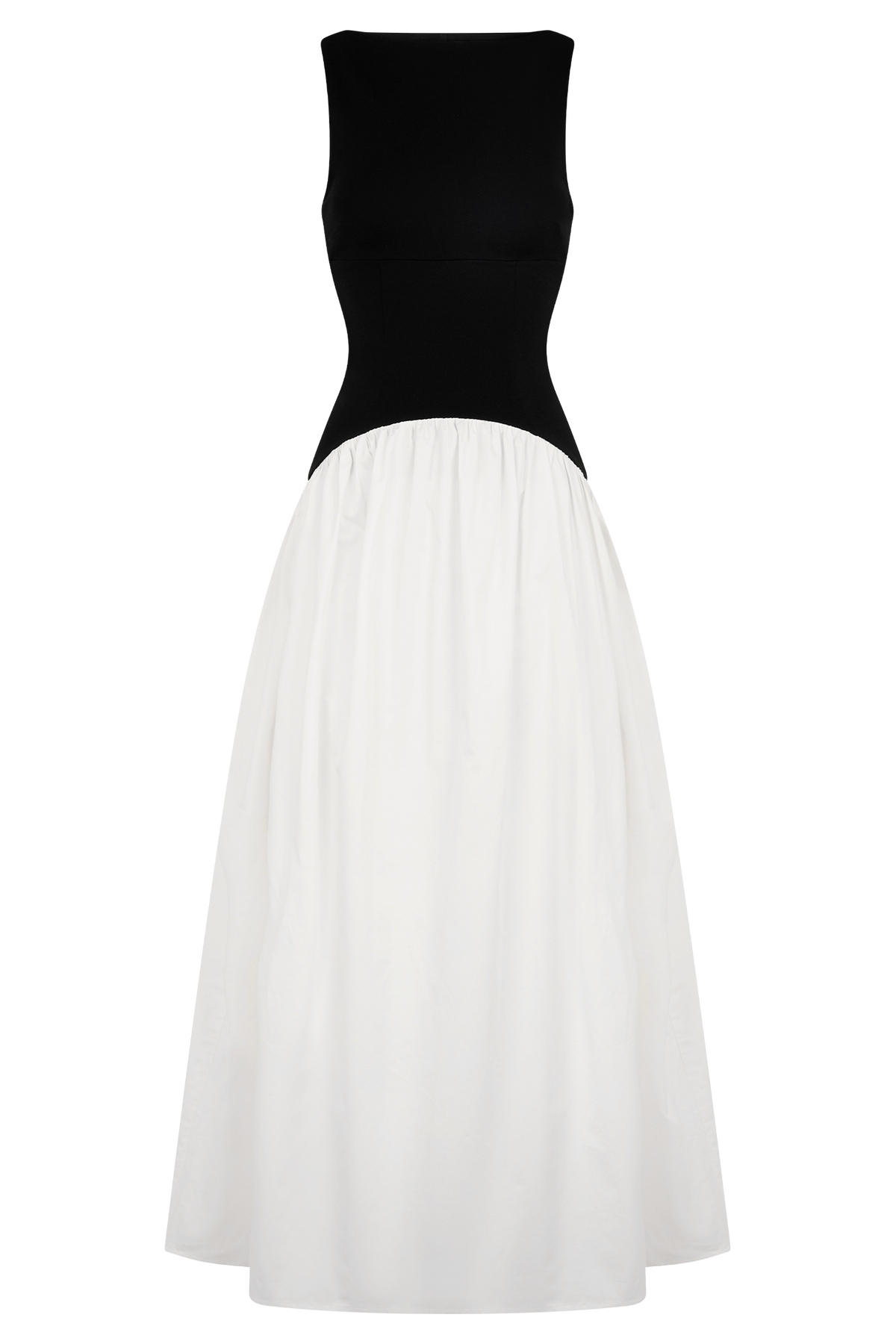 Acacia Contrast Sleeveless Maxi Dress - Black/White