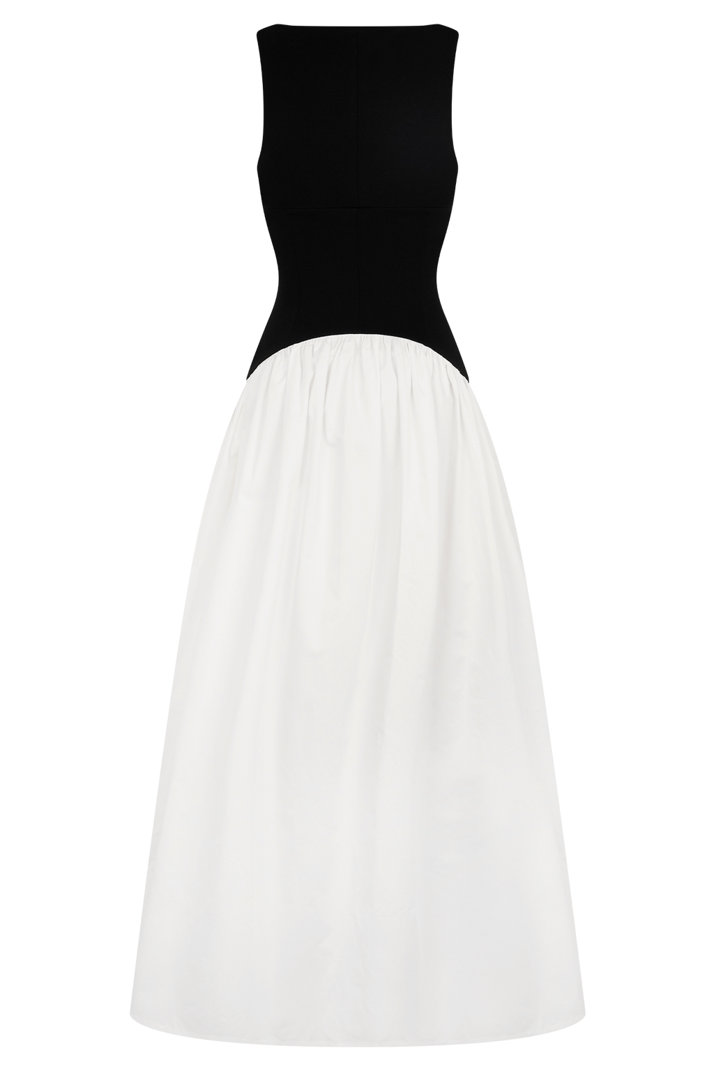 Acacia Contrast Sleeveless Maxi Dress - Black/White
