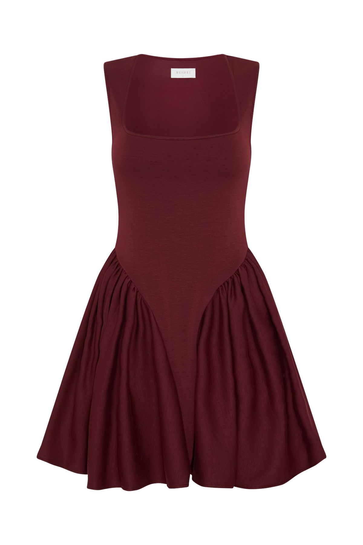 Sharon Scuba Jersey Mini Dress - Wine