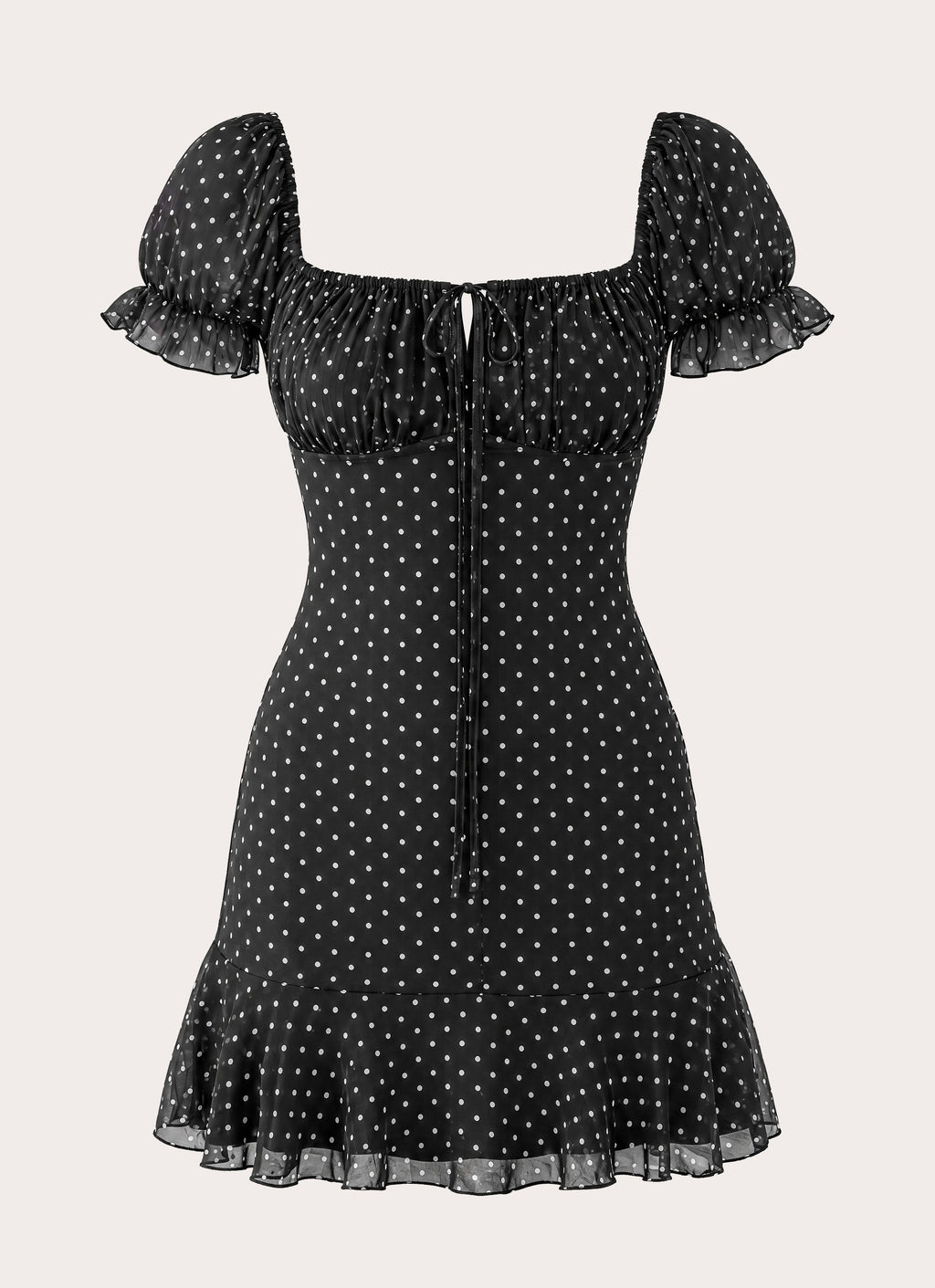 Cathedral Mini Dress - Black Polka Dot