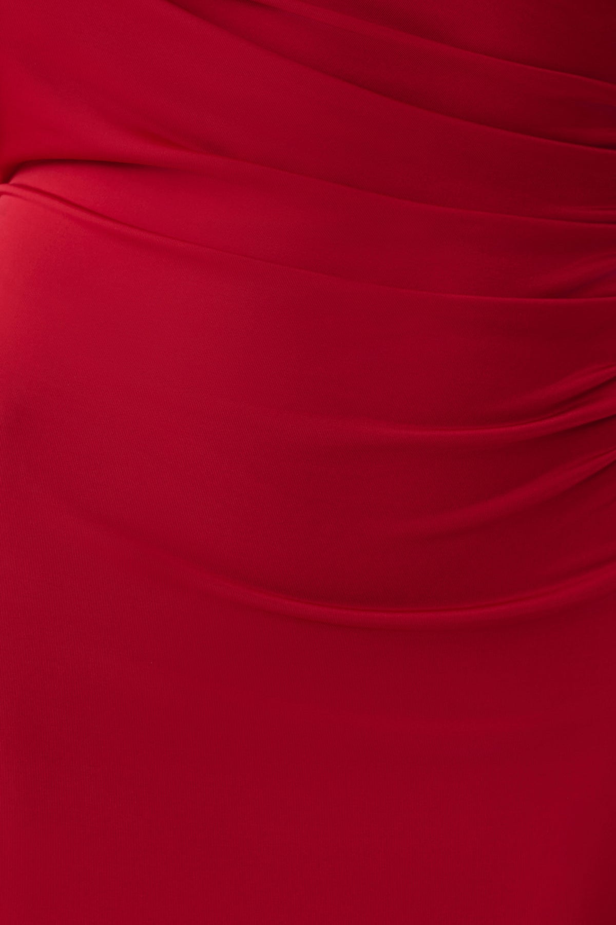 Loveday One Shoulder Sleeve Ring Dress - Red