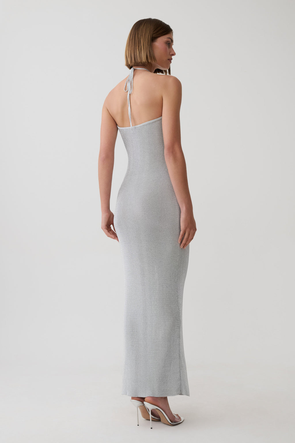 Lane Lurex Knit Maxi Dress - Silver