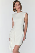 Jessica Crepe Draped Mini Dress - White