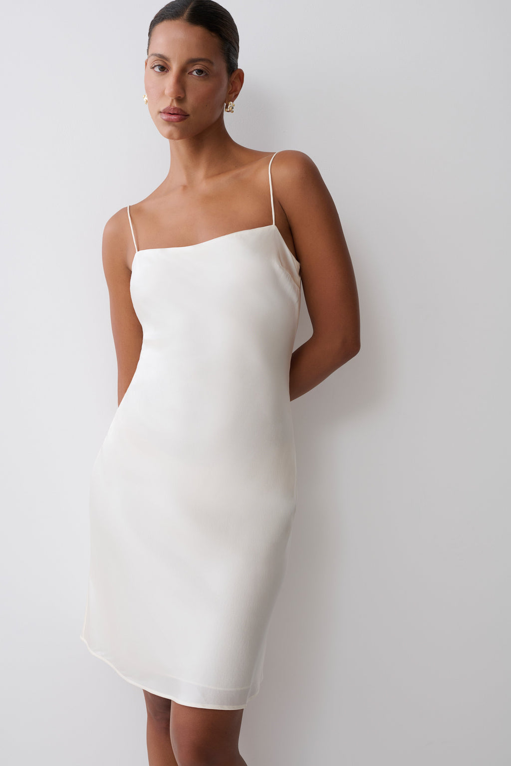 Cathal Silk Blend Midi Dress - Ivory